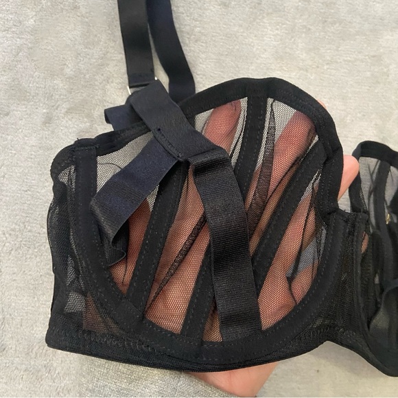 New! Bluebella Karolina Sheer Mesh Strappy Underwired Balcony Bra 10538 - Picture 6 of 10